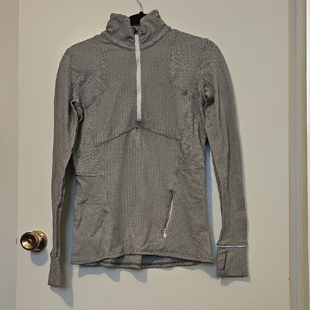 lululemon athletica Light Gray Zip-Up Sweater